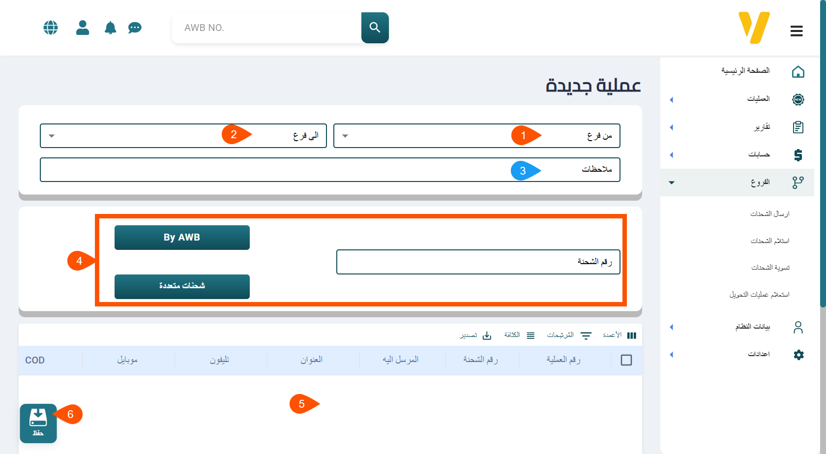 How to Send New Shipment to Branch