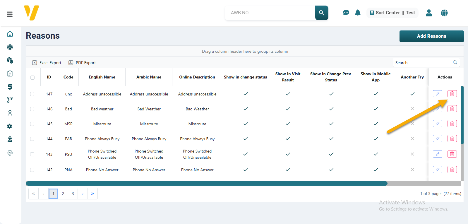 delete Failure Reasons