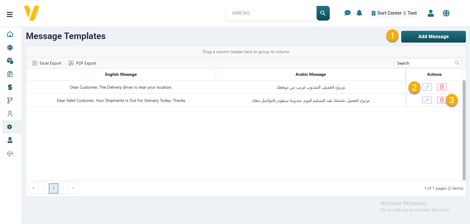 Manage Message Templates