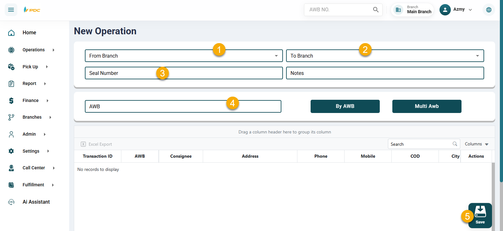 How to Send New Shipment to Branch