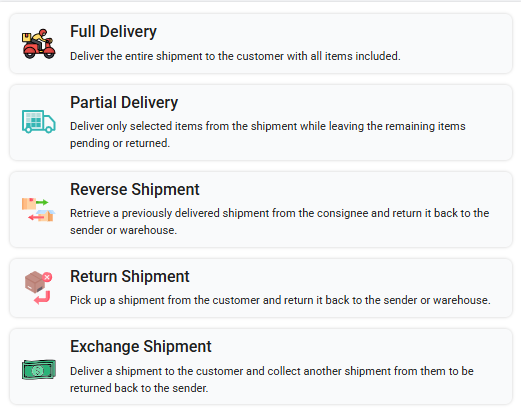 Shipment Types