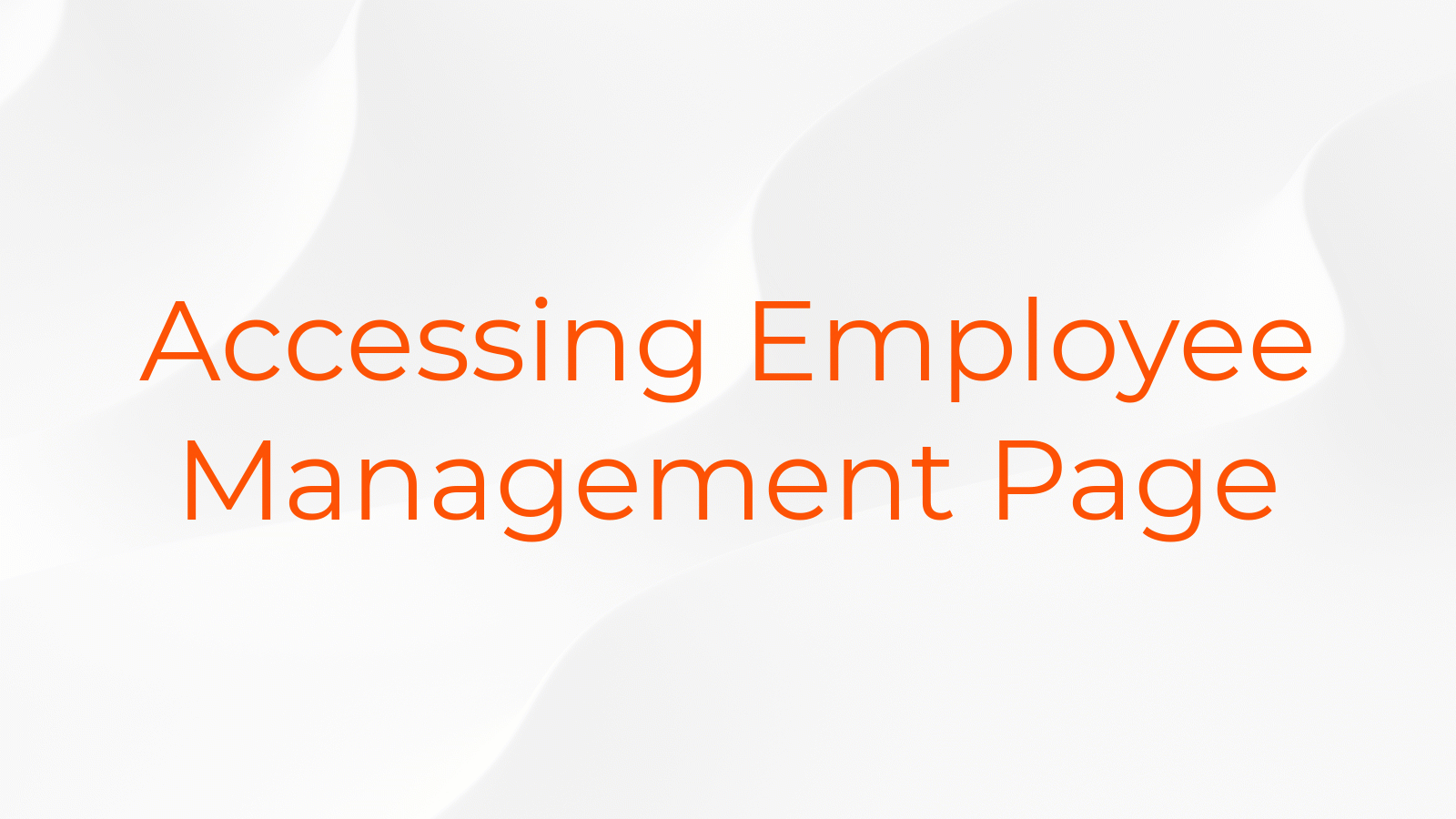Accessing the Employee Page